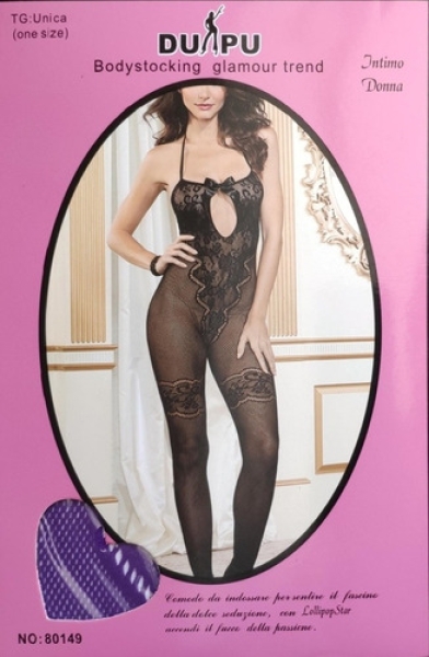 SUIT SEXY CATSUIT NETWORK SMALL WITH EMBROIDERY ONE SIZE