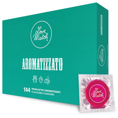 Mixed flavoured love match condoms 144 pieces